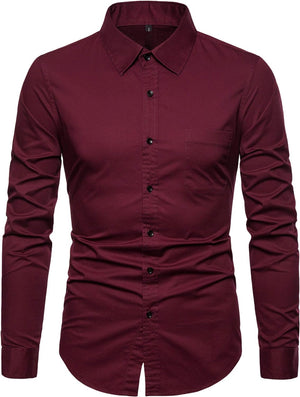 Men’S Long Sleeve Casual Button down Dress Shirts with Chest Pocket