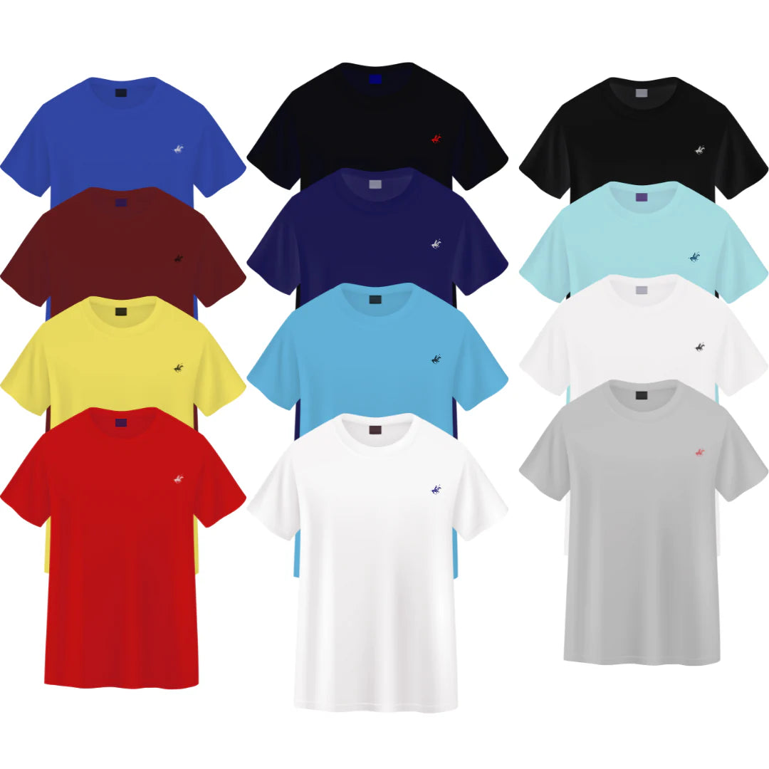 Men'S 100% Cotton Short Sleeve Polo T-Shirts - Assorted Colors