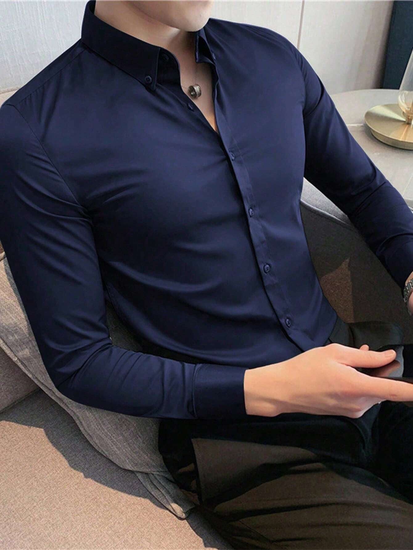 Manfinity Homme Men Button up Shirt