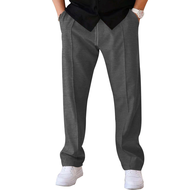 Men'S Trousers Sports Casual Loose Straight Pants with Drawstring Design Clothing