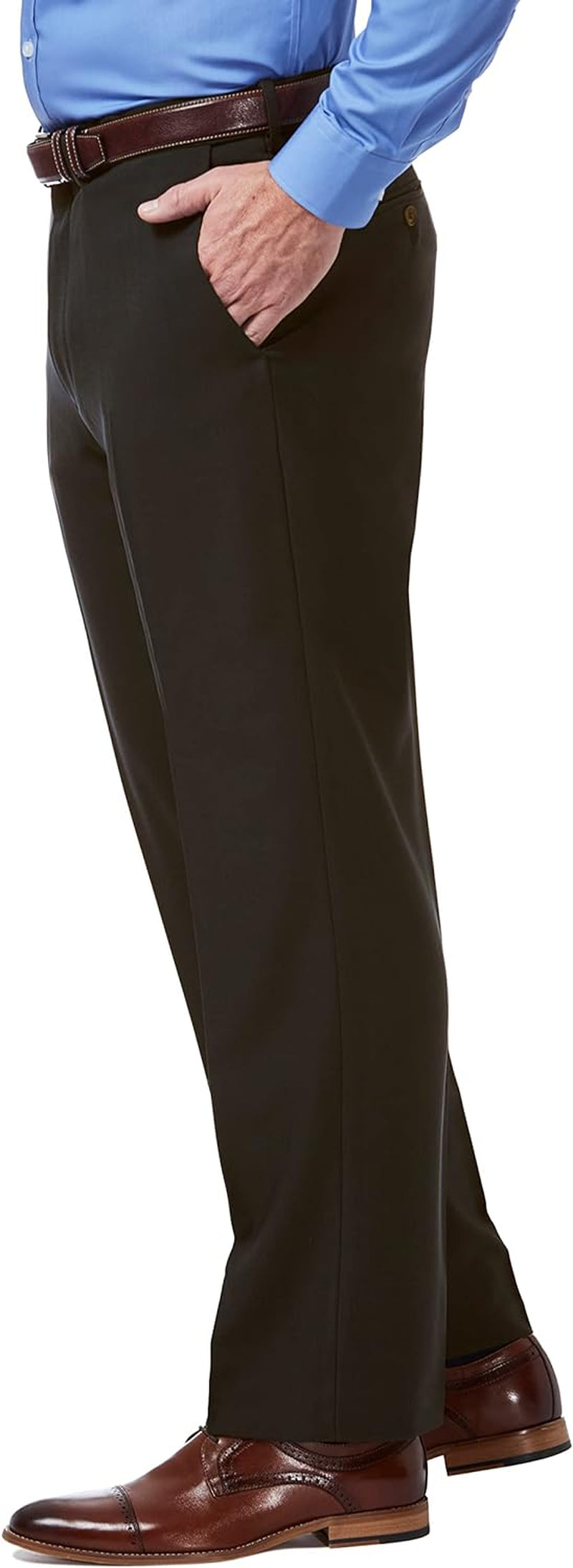 Men'S Premium Comfort Classic Fit Flat Front Hidden Comfort Waistband Pant (Regular and Big & Tall Sizes)