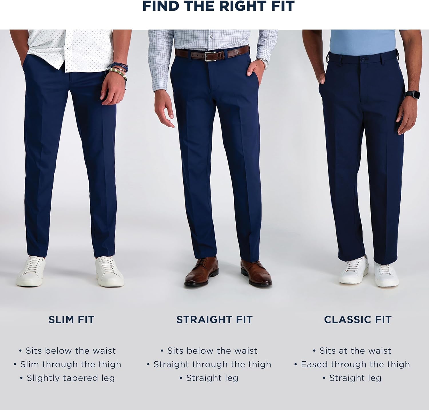 Men'S Work to Weekend Classic Fit Flat Front & Pleat Regular and Big and Tall Sizes