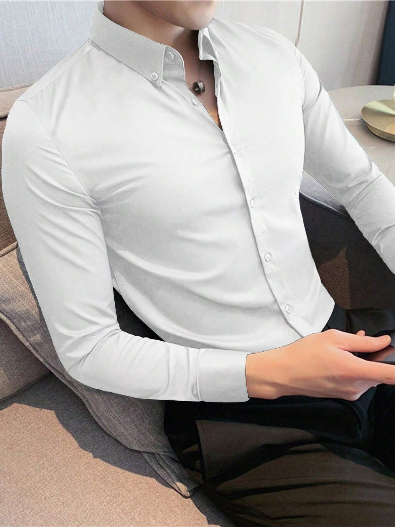 Manfinity Homme Men Button up Shirt